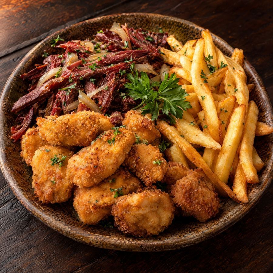 Nugget, Carne de Sol e Fritas
